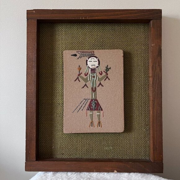 Vintage Sand Painting Native American Indian - Picture 1 of 6